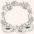 hand drawn halloween frame design illustration Royalty Free Stock Photo