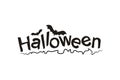 Hand-drawn Halloween logo with bats, isolated Lettering Royalty Free Stock Photo