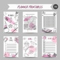 Hand drawn halloween printables template. Horror night planner. Spooky party organizer Vector