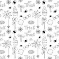 Hand drawn halloween seamless pattern