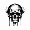 Hand-Drawn Halloween Skull Retro Macabre Symbol