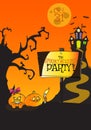 Hand Drawn Halloween Spooktaculous Party Pamphlet Concept