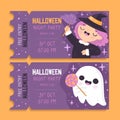 hand drawn halloween tickets design vector