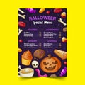 hand drawn halloween vertical menu template vector design