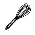 Hand Drawn hand mixer doodle. Sketch style icon. Decoration element. Isolated on white background. Flat design. Vector