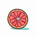 Playful Grapefruit Vector Illustration With Bold Outlines