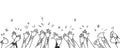 Hand drawn of hands clapping ovation Royalty Free Stock Photo