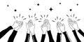 Hand drawn of hands up, clapping ovation Royalty Free Stock Photo