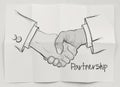 Hand drawn handshake sign