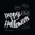 Hand drawn Happy Halloween message design background,