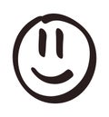 Hand drawn smile. Doodle emotion face. Freehand vector cute emoticon