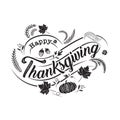 Happy thanksgiving, Typographic, caligraphy, Type , vector Royalty Free Stock Photo