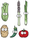 Hand drawn happy vegetable characters