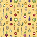 Hand drawn happy vegetable characters