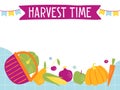 Hand drawn harvest festival poster with copy space. Royalty Free Stock Photo