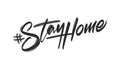 Hand drawn hashtag lettering of Stay Home