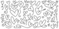 Hand Drawn Heart Collection. Love Doodles Set. Scribble Element