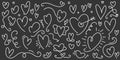 Hand Drawn Heart Collection. Love Doodles Set. Scribble Element