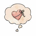 Hand Drawn Heart Inside Thought Bubble Illustration Royalty Free Stock Photo