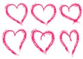 Hand drawn heart love icons