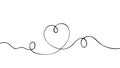 Hand drawn heart. Love symbol. Continuous line. Romantic line art drawing.