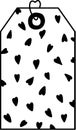 Hand Drawn Heart Pattern Gift Tag Illustration. Royalty Free Stock Photo