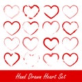 Hand drawn heart set