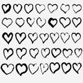 Hand drawn heart set Royalty Free Stock Photo