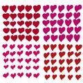 Hand drawn heart set Royalty Free Stock Photo