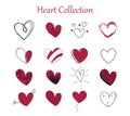 Hand drawn heart set Royalty Free Stock Photo