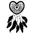 Hand drawn heart shaped dream catcher Royalty Free Stock Photo