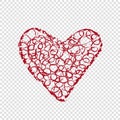 Hand drawn heart on transparent background