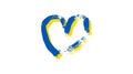 Hand drawn heart in Ukrainian colors Royalty Free Stock Photo