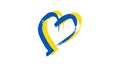 Hand drawn heart in Ukrainian colors Royalty Free Stock Photo