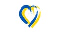 Hand drawn heart in Ukrainian colors Royalty Free Stock Photo