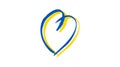 Hand drawn heart in Ukrainian colors Royalty Free Stock Photo