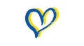 Hand drawn heart in Ukrainian colors Royalty Free Stock Photo