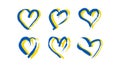 Hand drawn heart in Ukrainian colors Royalty Free Stock Photo