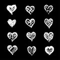 Hand drawn hearts. Design elements for Valentine`s day. Royalty Free Stock Photo