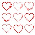Hand drawn hearts. Design elements for Valentine`s day. Royalty Free Stock Photo
