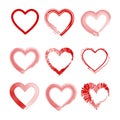 Hand drawn hearts. Design elements for Valentine`s day. Royalty Free Stock Photo