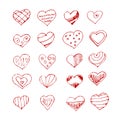 Hand drawn hearts