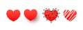 Hand drawn hearts icons set. Design elements for Valentine day Royalty Free Stock Photo