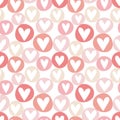 Hand Drawn Hearts Seamless Pattern