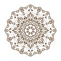 Hand drawn henna tattoo mandala. Vector lace