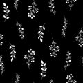 Hand-drawn plants and herbs pattern Royalty Free Stock Photo