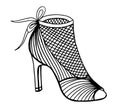 Hand drawn high heel shoe illustration Royalty Free Stock Photo