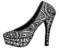 Hand drawn high heel shoe illustration Royalty Free Stock Photo