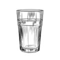 Hand drawn highball glass. Collin glass isolated on white background