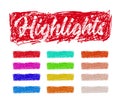 Hand drawn highlighter elements. Vector Royalty Free Stock Photo